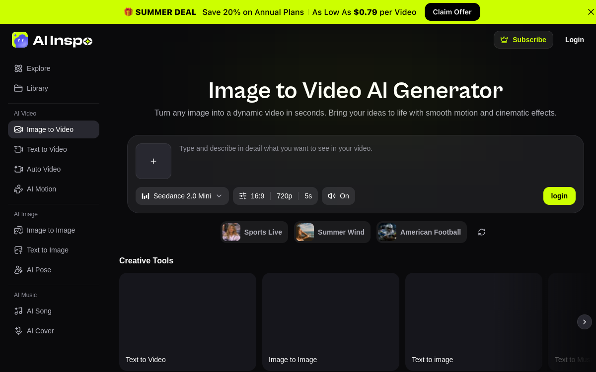 Screenshot of AI Inspo