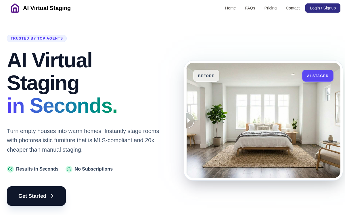 Screenshot di AI Virtual Staging