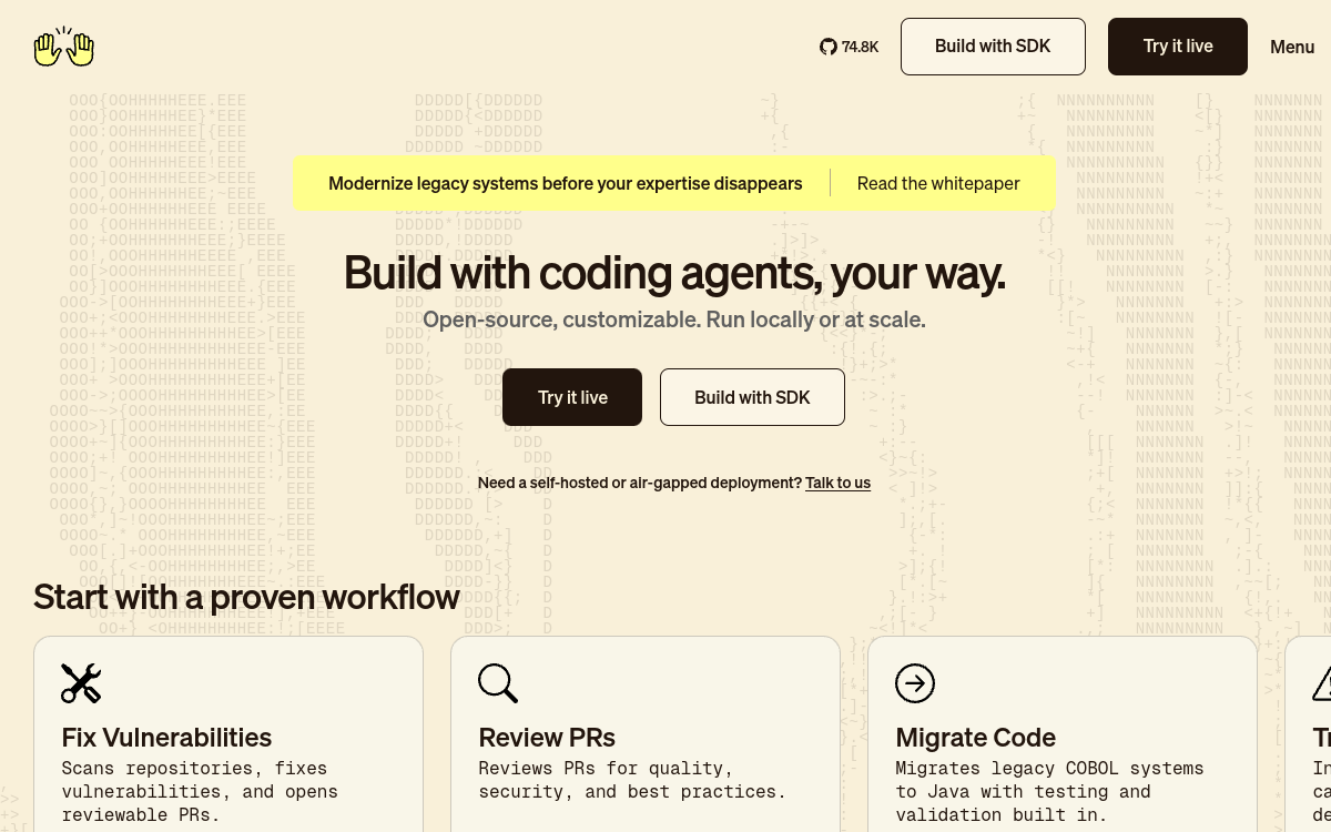 OpenHands website preview