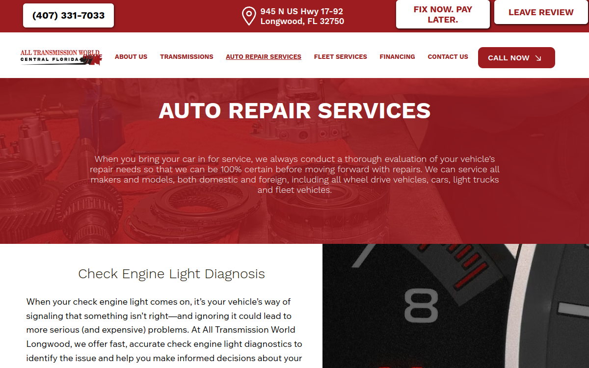 All Transmission World website screenshot