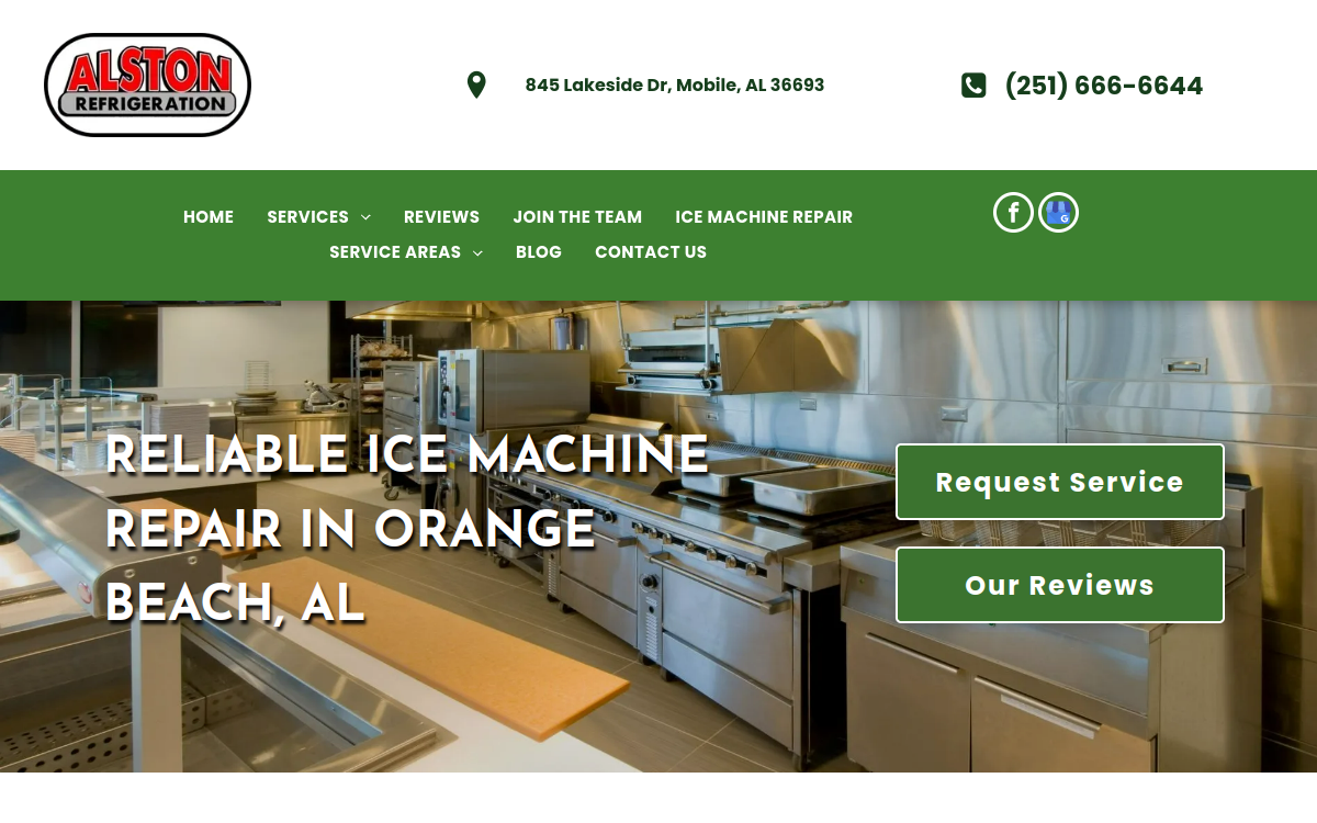 Alston Refrigeration Co, Inc website screenshot