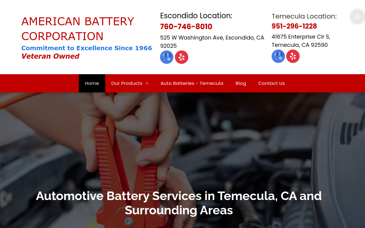 American Battery Corporation website screenshot