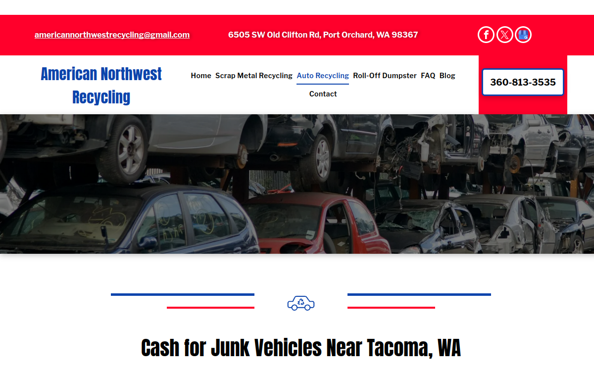 American Northwest Recycling website screenshot