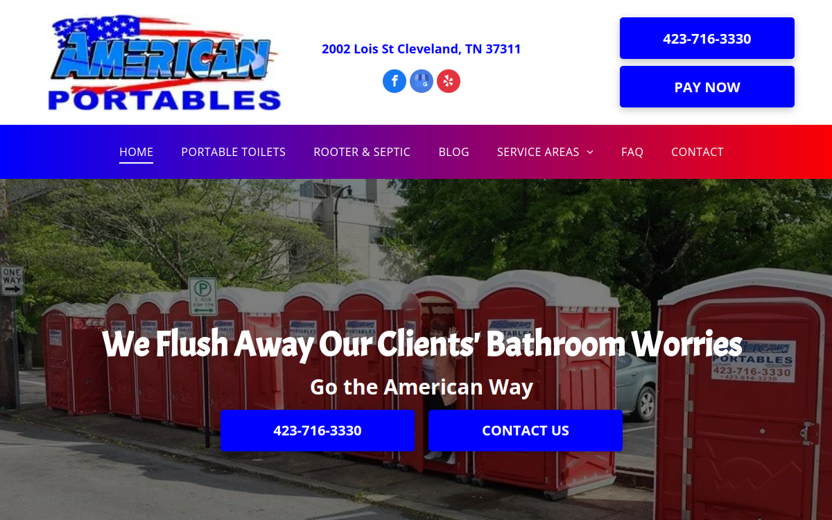 American Portables website screenshot