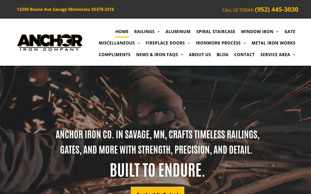 Anchor Iron Company website screenshot