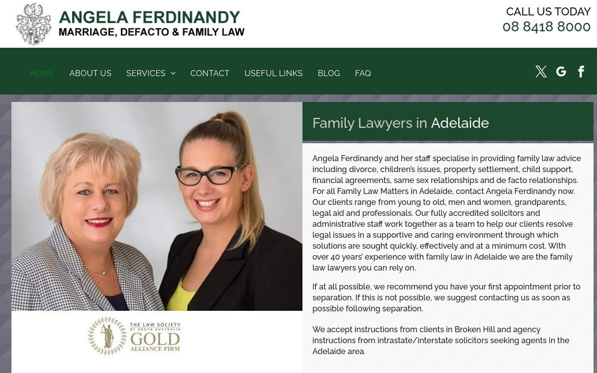 Angela Ferdinandy website screenshot