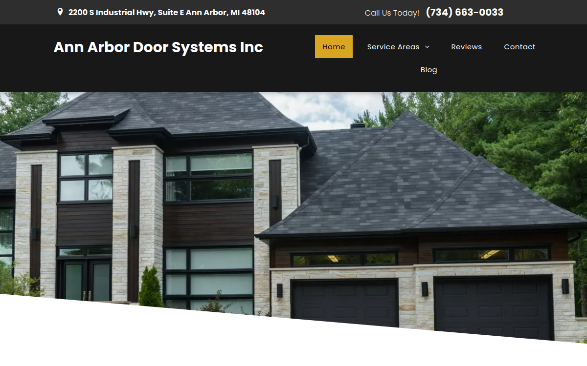 Ann Arbor Door Systems website screenshot