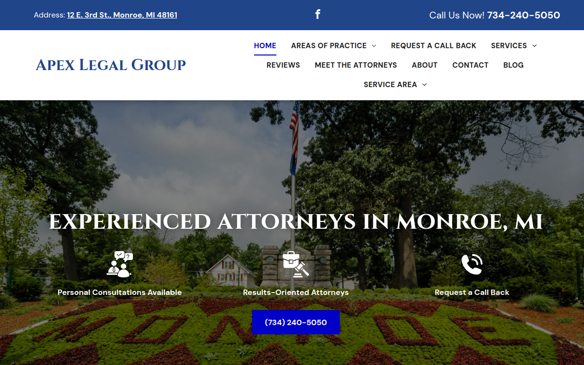 Apex Legal Group, PLLC website screenshot
