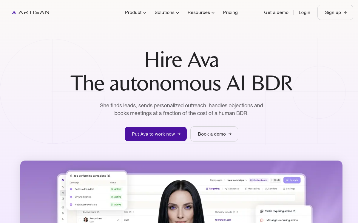 Artisan website preview