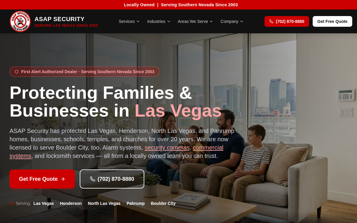 ASAP Security website screenshot