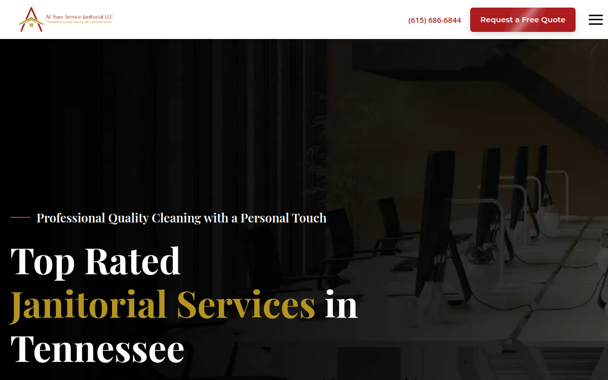 At Your Service Janitorial LLC website screenshot