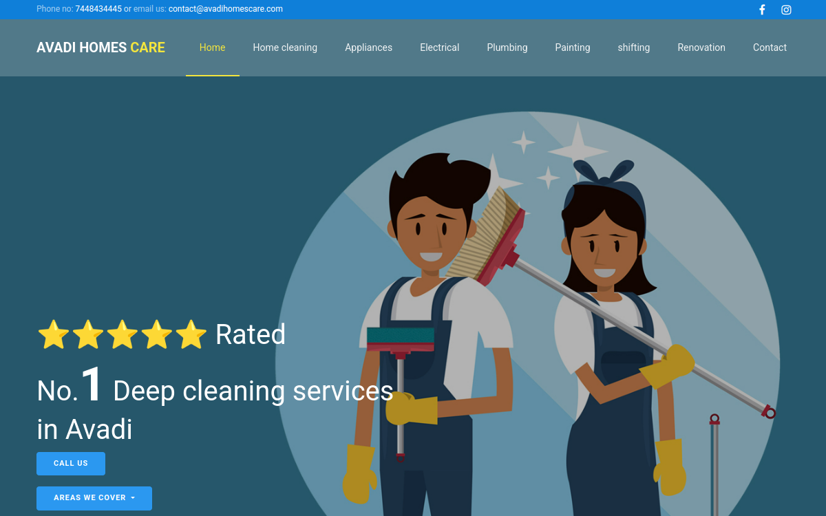 Avadi Homes Care website preview