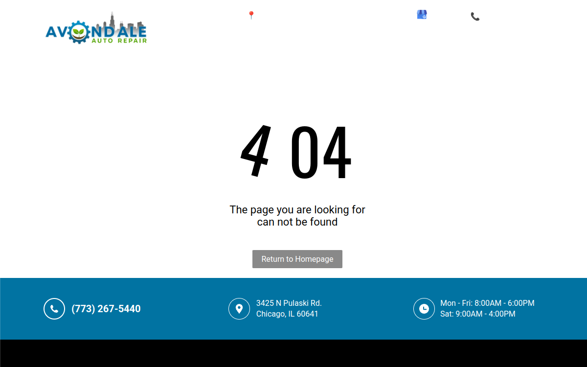 Avondale Auto Repair website screenshot