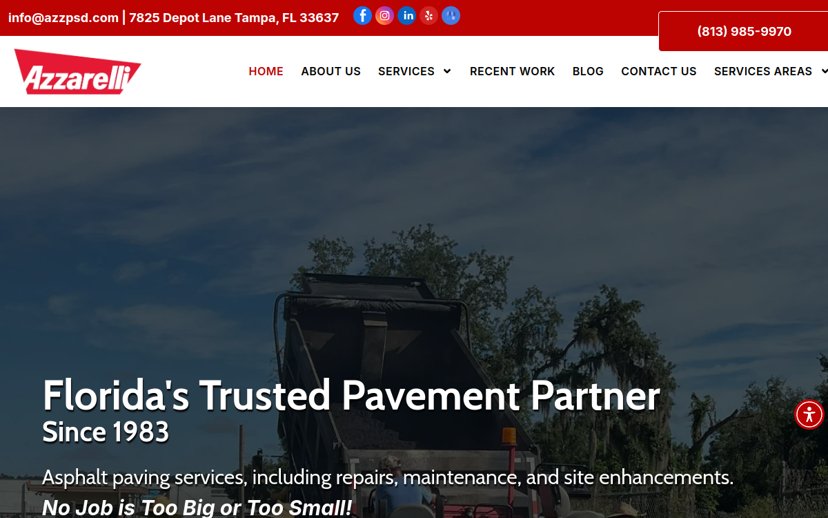 Azzarelli Precision Paving website screenshot