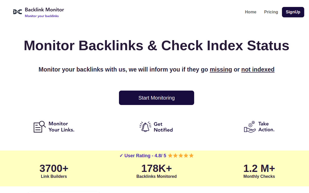 Capture du site Backlink Checker