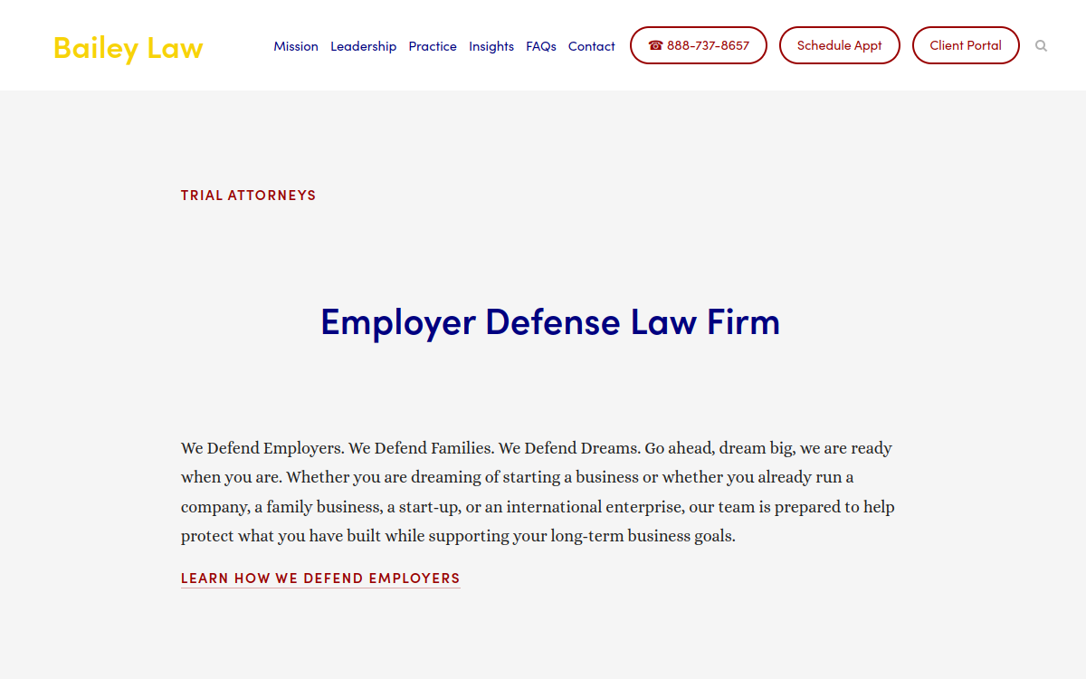 Bailey Law website screenshot