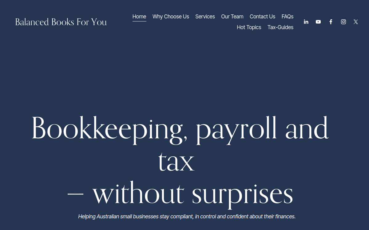 Balanced Books For You website screenshot