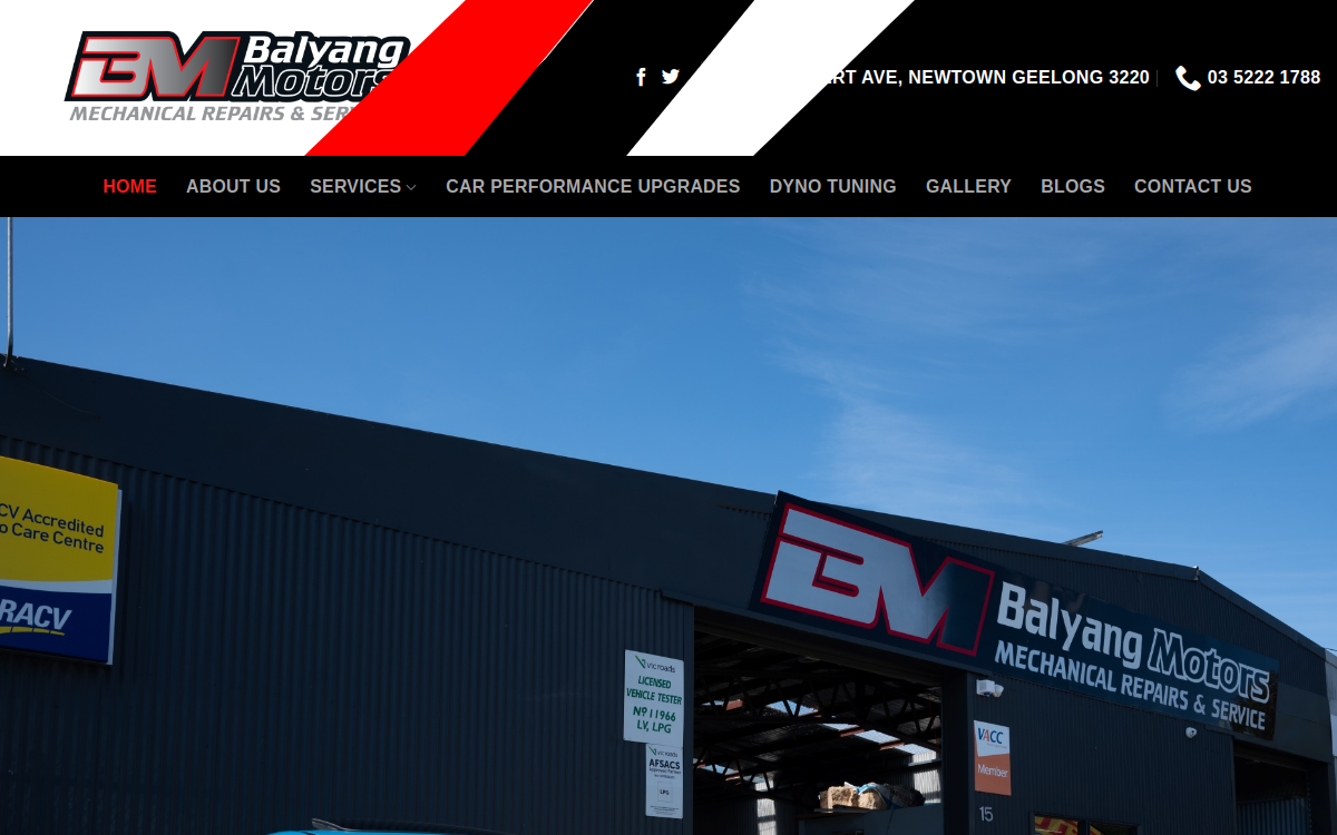 Balyang Motors website screenshot