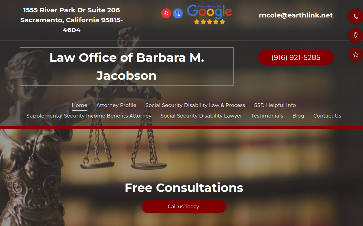 Law Office of Barbara M Jacobson website screenshot