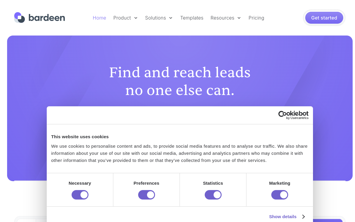 Bardeen website preview