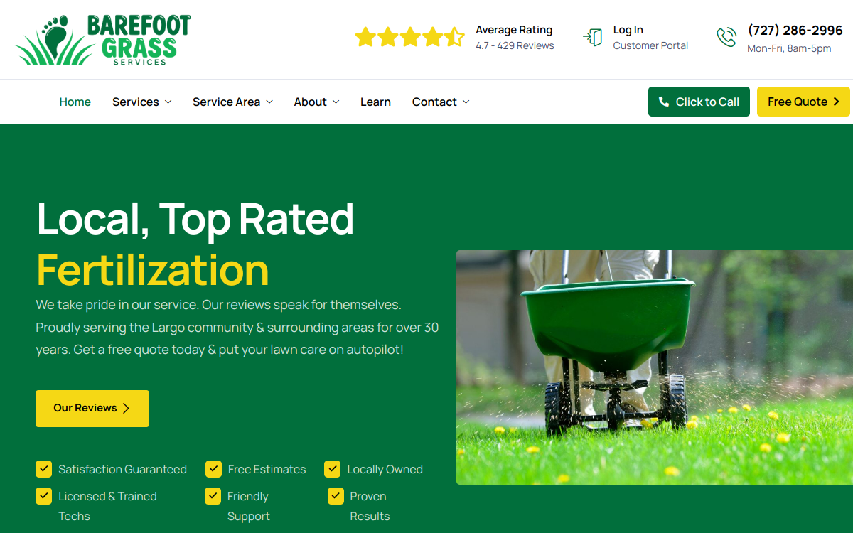 Barefoot Grass website screenshot