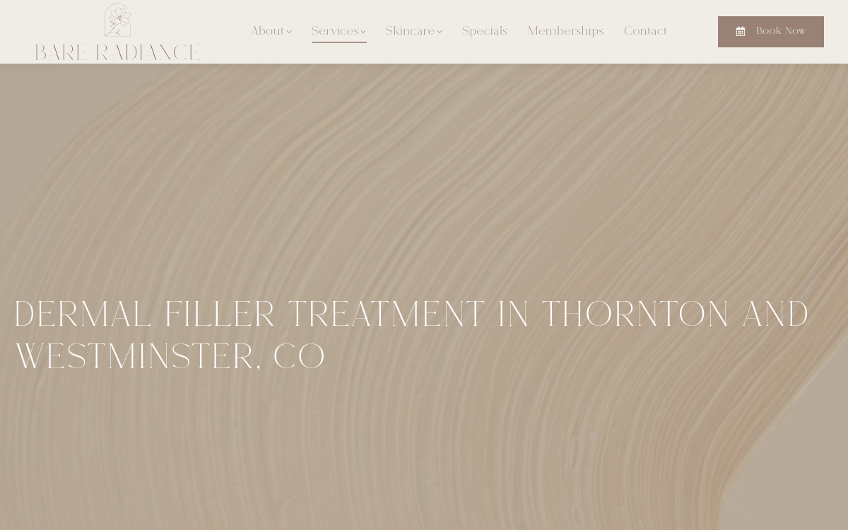 Bare Radiance Aesthetics website screenshot