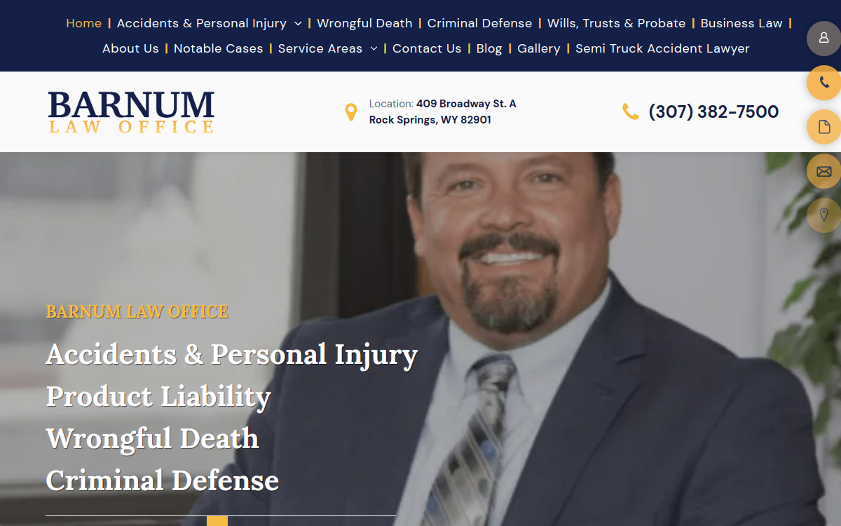Barnum Law Office website screenshot
