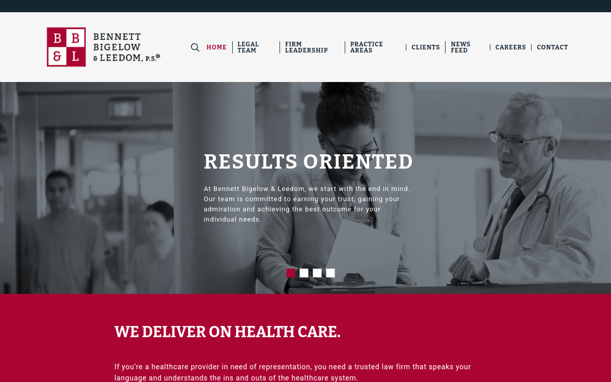 Bennett Bigelow & Leedom PS website screenshot