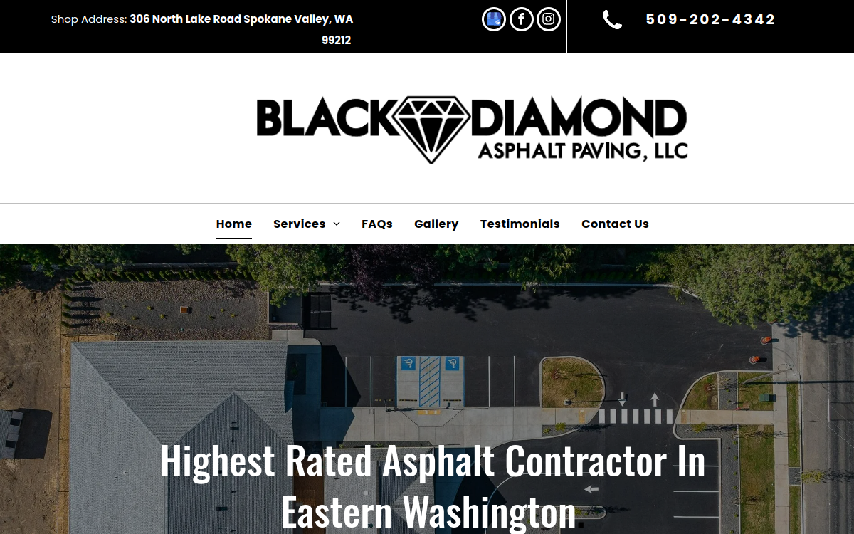 Black Diamond Paving LLC website screenshot