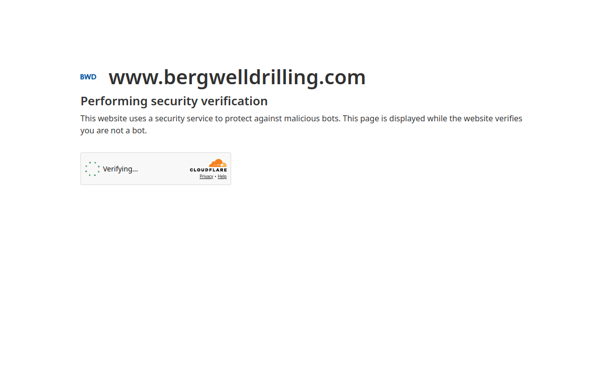 Berg Well Drilling website screenshot