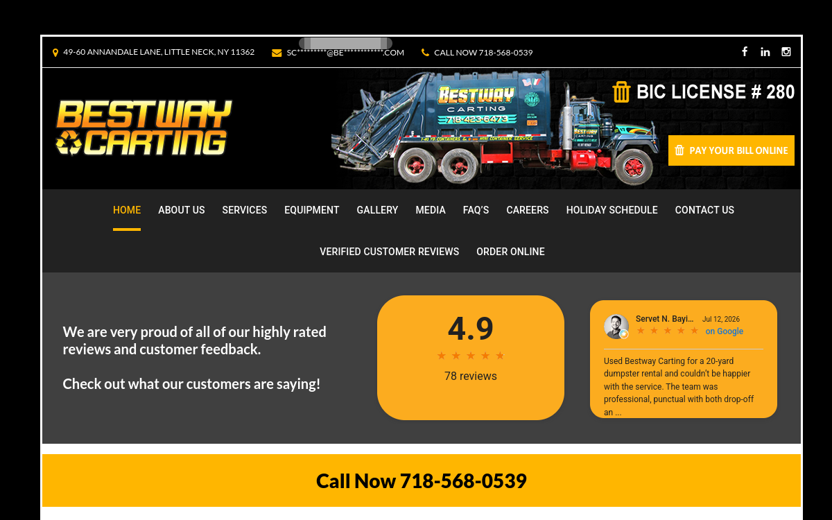 Bestway Carting website screenshot
