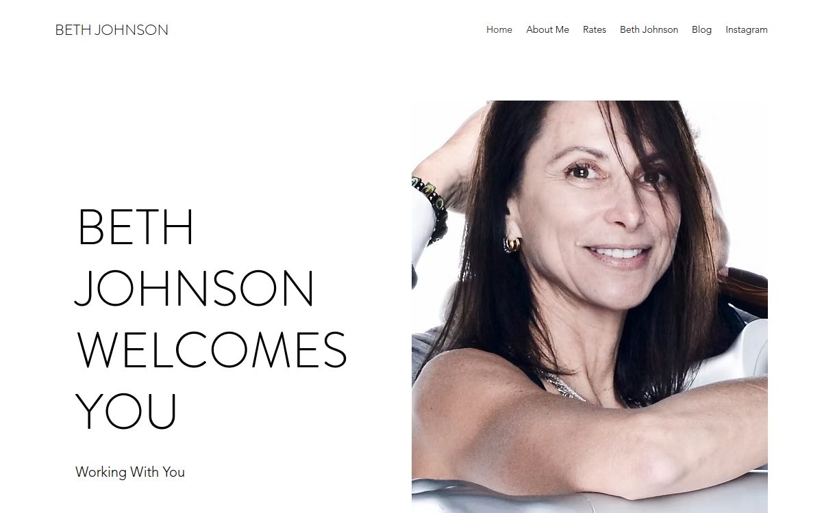Beth Johnson website screenshot