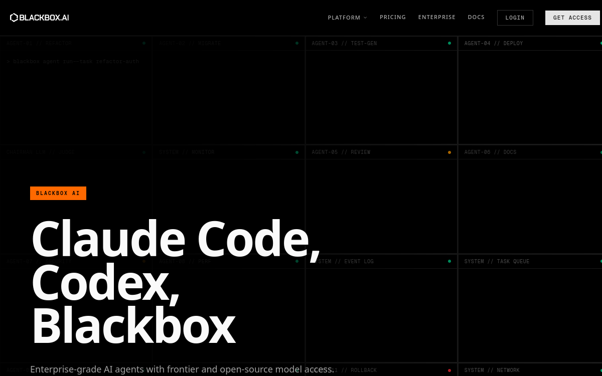 Blackbox AI website preview
