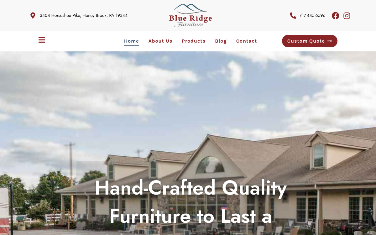 Blue Ridge Furniture website screenshot