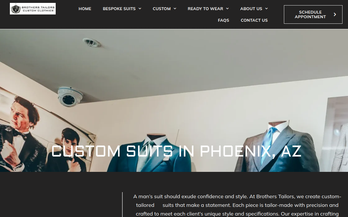 Brothers Tailors website screenshot