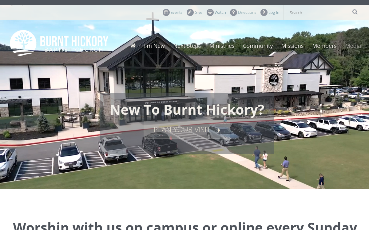 Burnt Hickory Baptist Church website screenshot