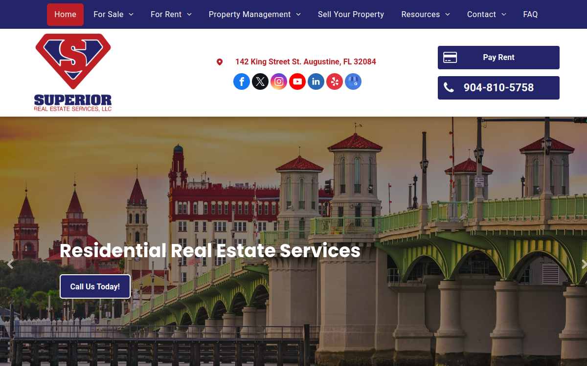 Superior Real Estate Services website screenshot