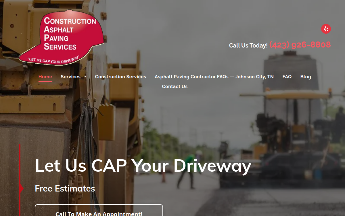Construction Asphalt Paving Services Inc website screenshot