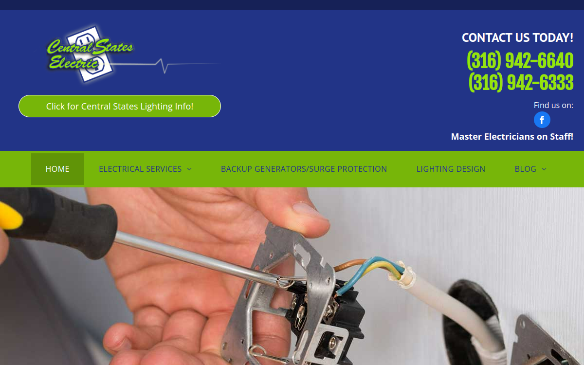 Central States Electric website screenshot