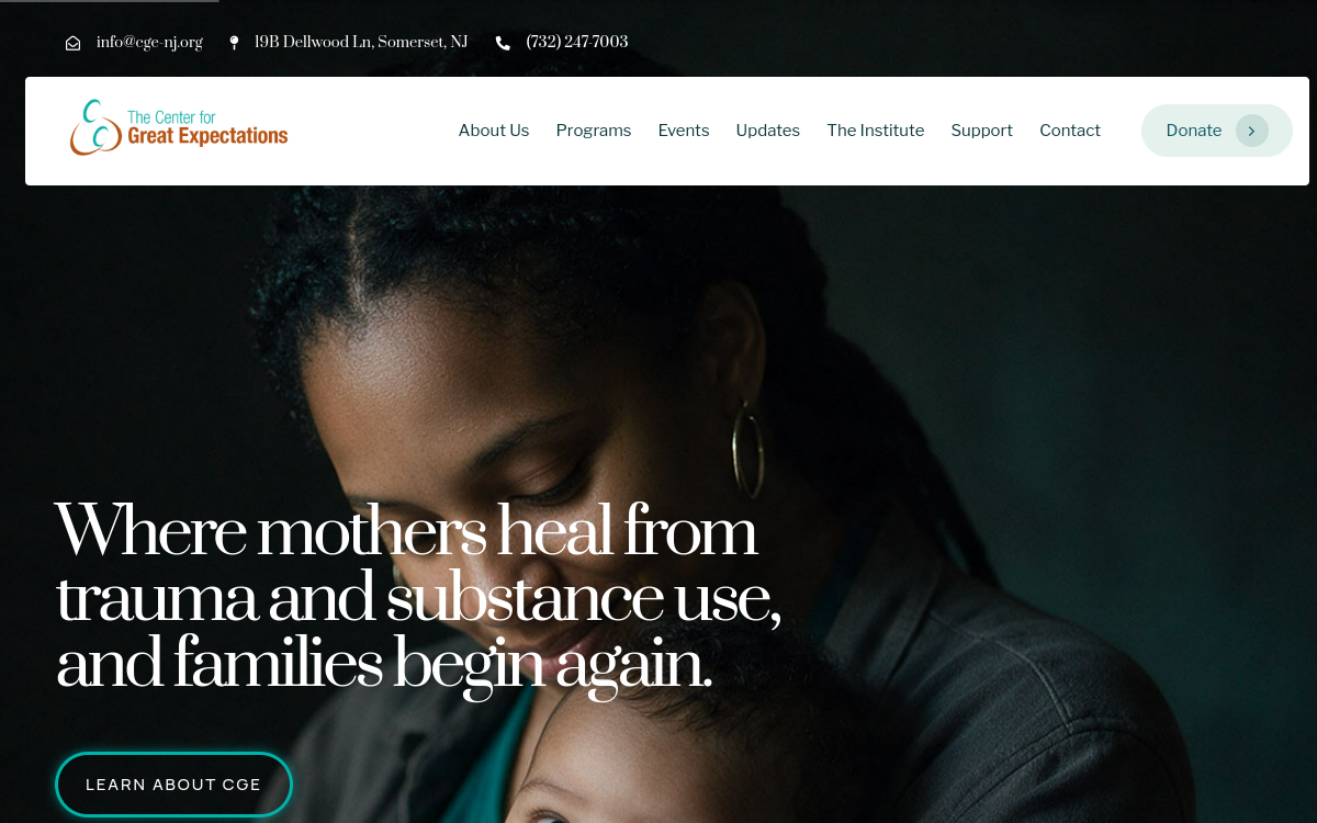 Center For Great Expectations website screenshot