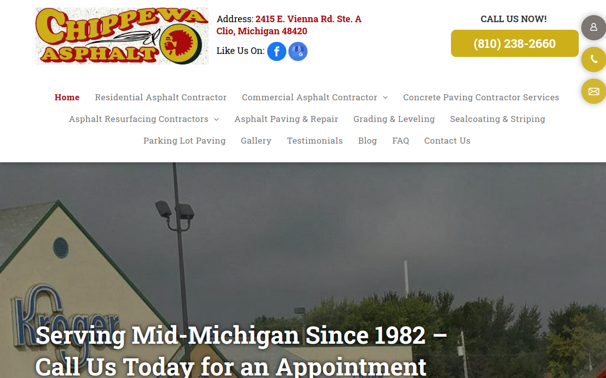 Chippewa Asphalt Paving website screenshot