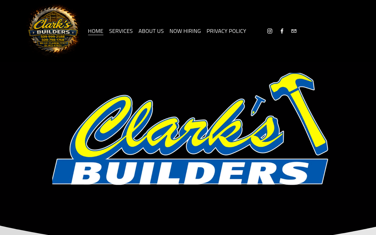 Clark's Builders website screenshot