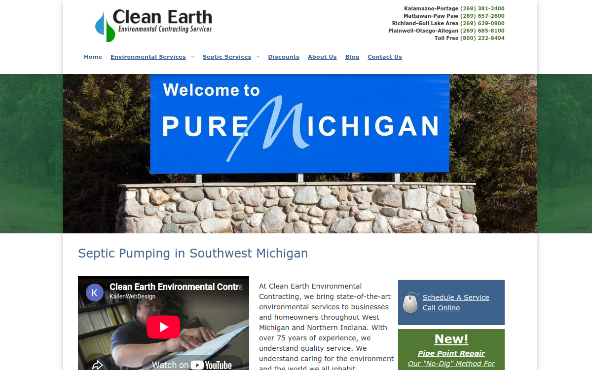 Clean Earth Environmental website screenshot