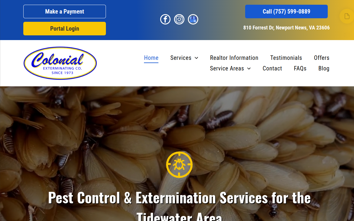 Colonial Exterminating Co Inc website screenshot