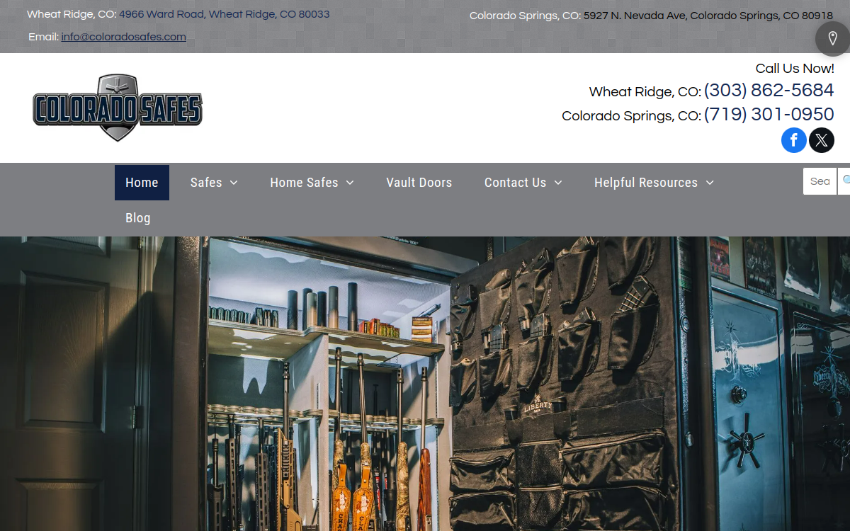 Colorado Safes website screenshot