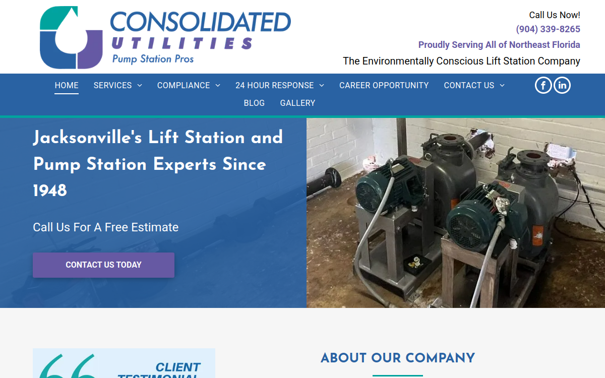 Consolidated Utilities website screenshot