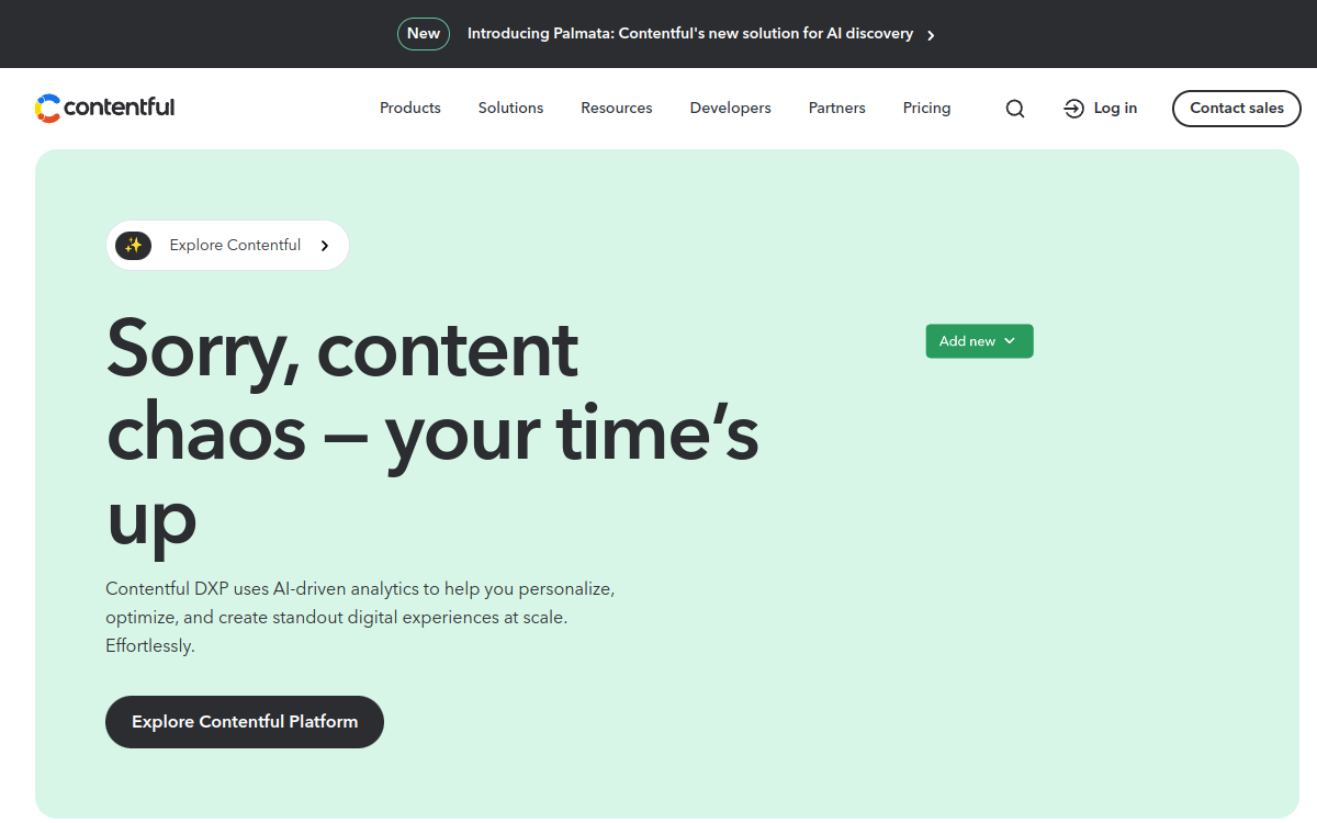 Screenshot of Contentful AI