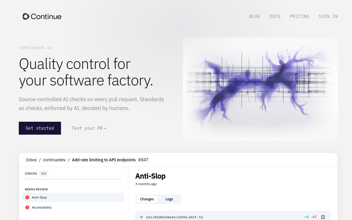 Continue website preview