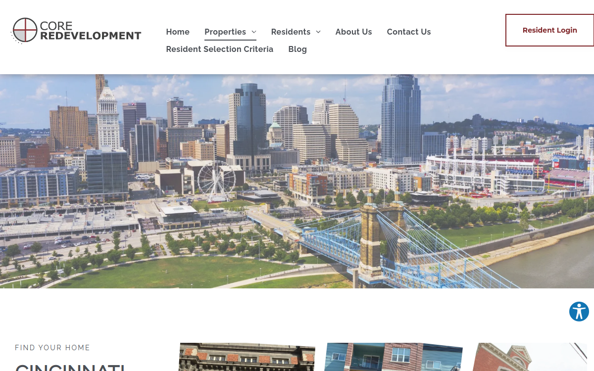 Core Redevelopment website screenshot