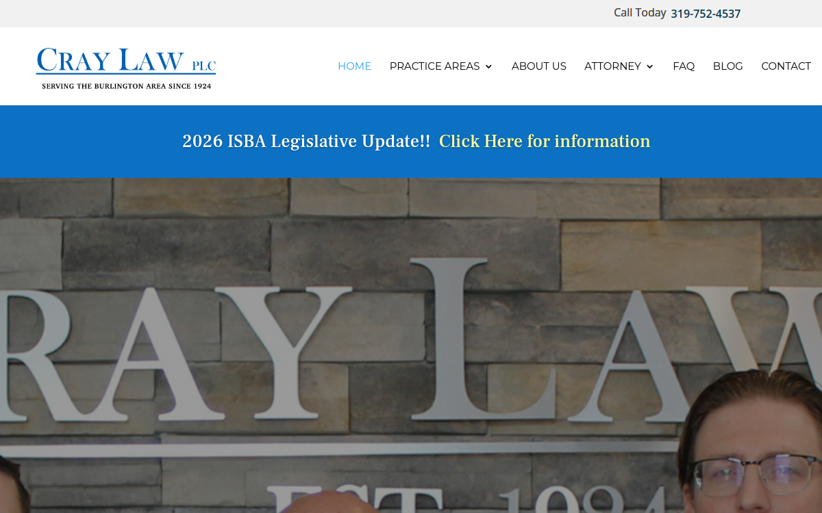 Cray Law Firm PLC website screenshot